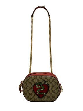 Gucci Chain Shoulder Bag GG Supreme RED